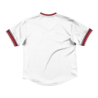 Cincinnati Reds Mitchell & Ness Mesh V-Neck White Jersey
