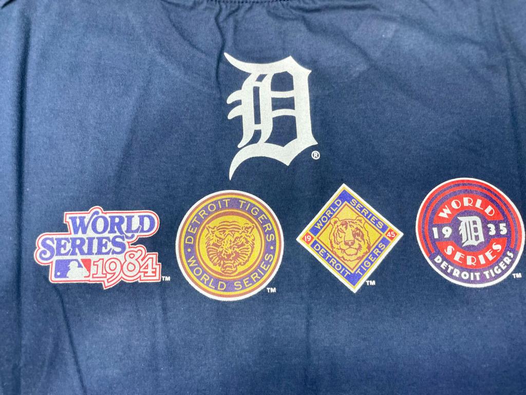 NAVY BLUE DETROIT TIGERS 4X WORLD SERIES CHAMPIONS NEW ERA SHORT SLEEVE T-SHIRT