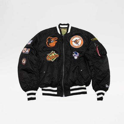 Black Baltimore Orioles Alpha Industries X New Era Reversible MA-1 Bomber Jacket