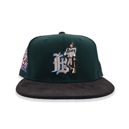 Dark Green Birmingham Barons Black Corduroy Visor Icy Blue Bottom 20 Years Side Patch New Era 59Fifty Fitted