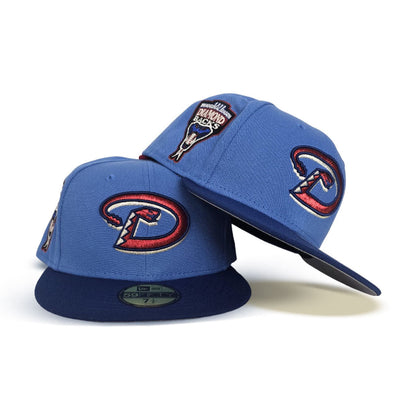 Airforce Blue Arizona Diamondbacks Royal Blue Visor Gray Bottom 1998 Inaugural Season Side Patch New Era 59Fifty Fitted