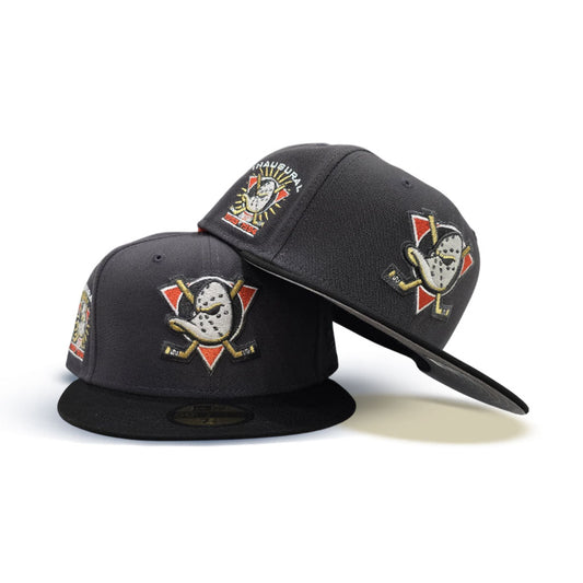 Gray Anaheim Mighty Ducks Fitted Hat