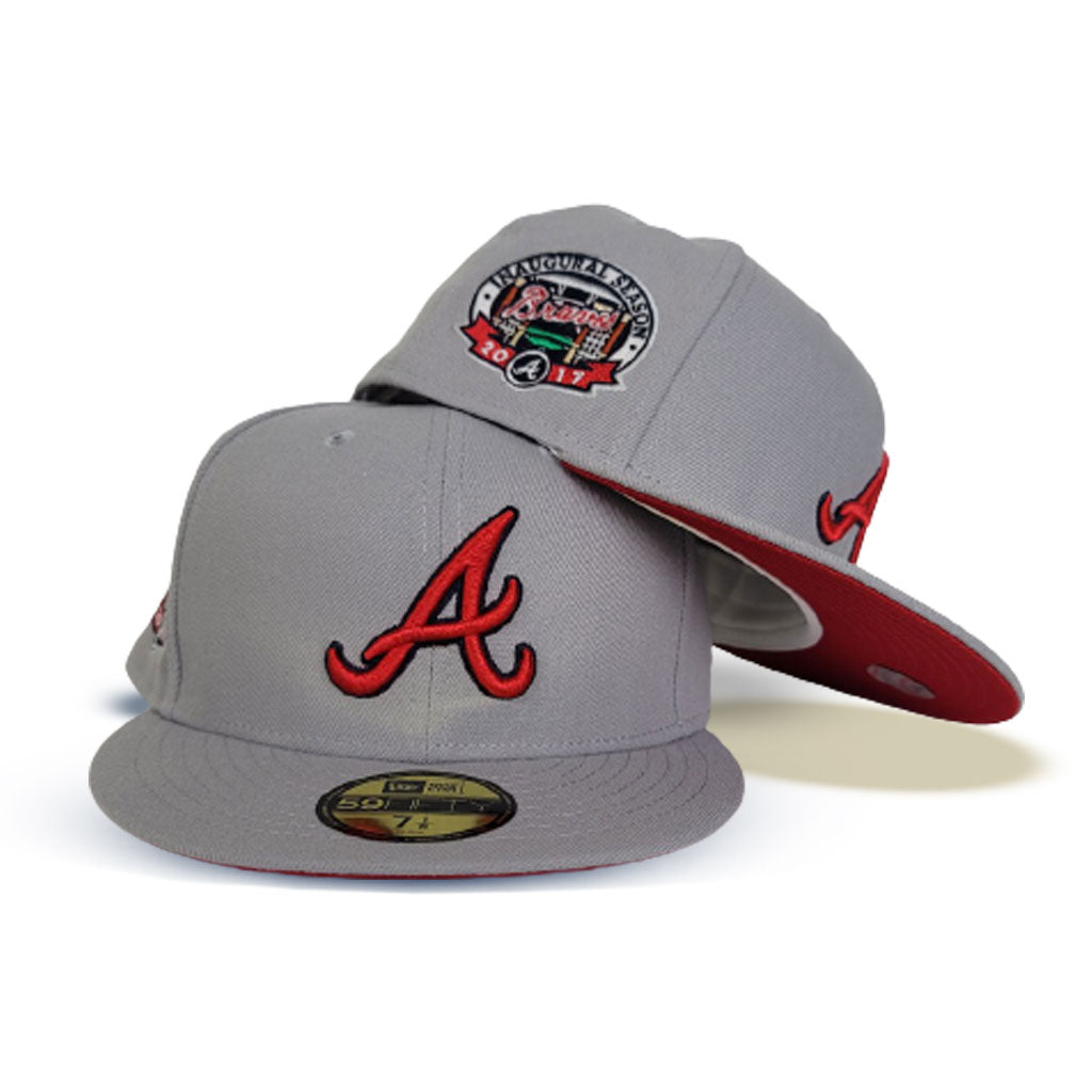Gray Atlanta Braves Red Bottom 2017 Inaugural Season Side Patch New Era 59Fifty Fitted