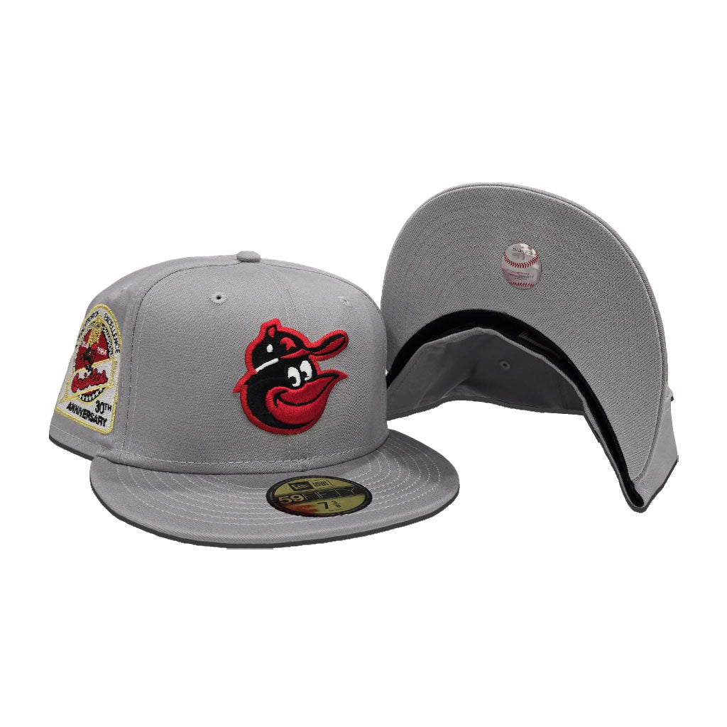 Gray Baltimore Orioles Gray Bottom 30th Anniversary Side Patch New Era 59Fifty Fitted