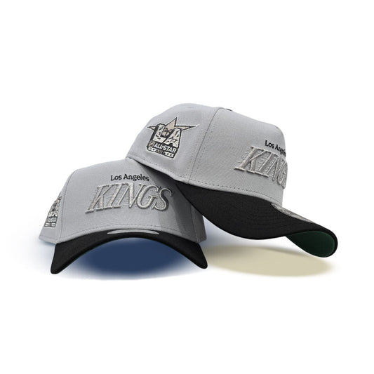 Gray Los Angeles Kings Black Curved Brim Green Bottom LA 2017 All Star Game Side Patch New Era A-Frame 9Forty Snapback
