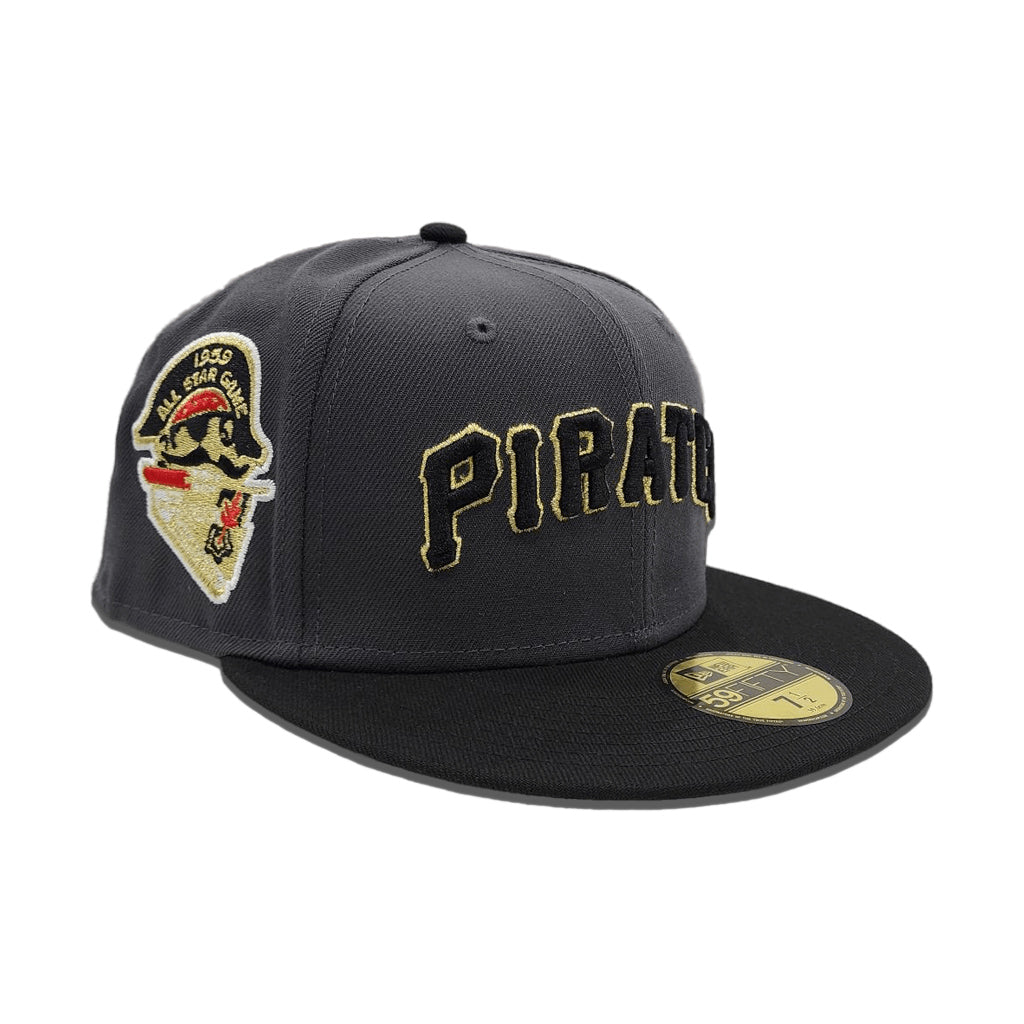Dark Gray Pittsburgh Pirates Black Visor Gray Bottom 1959 All Star Game Side Patch New Era 59Fifty Fitted