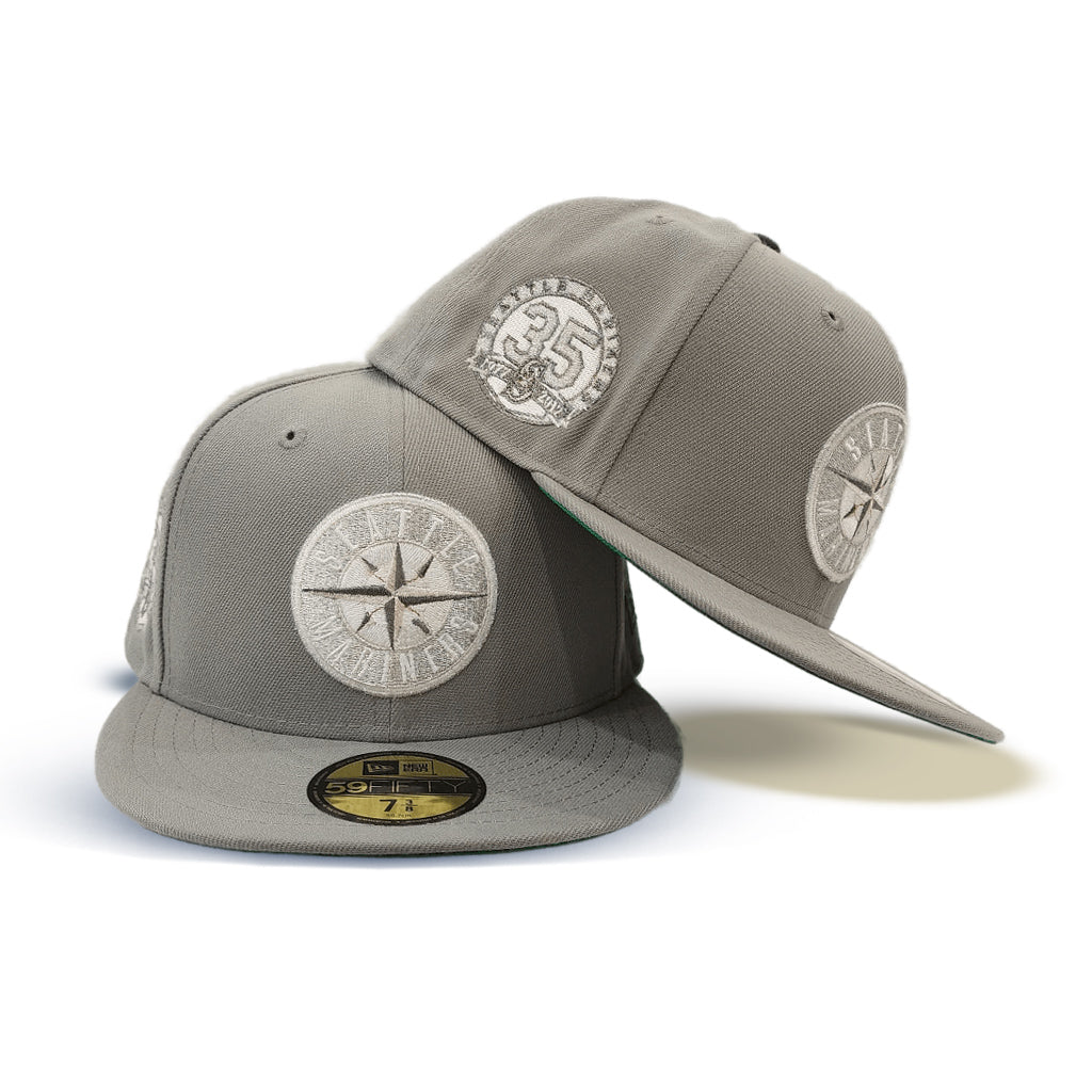 Gray Seattle Mariners Green Bottom 35th Anniversary Side Patch New Era 59Fifty Fitted