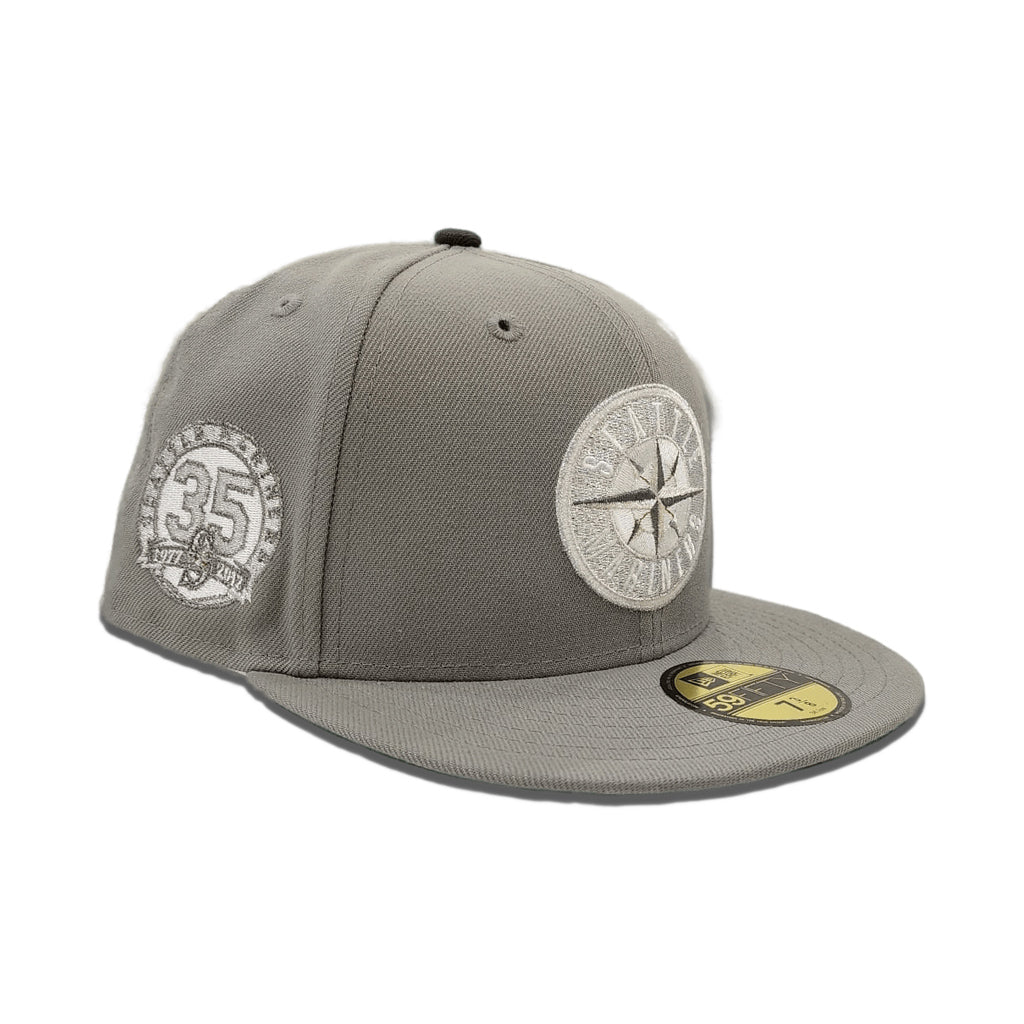Gray Seattle Mariners Green Bottom 35th Anniversary Side Patch New Era 59Fifty Fitted