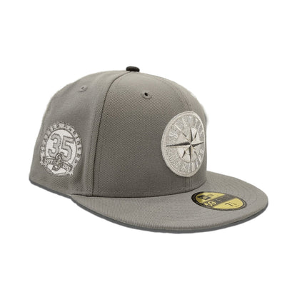 Gray Seattle Mariners Green Bottom 35th Anniversary Side Patch New Era 59Fifty Fitted