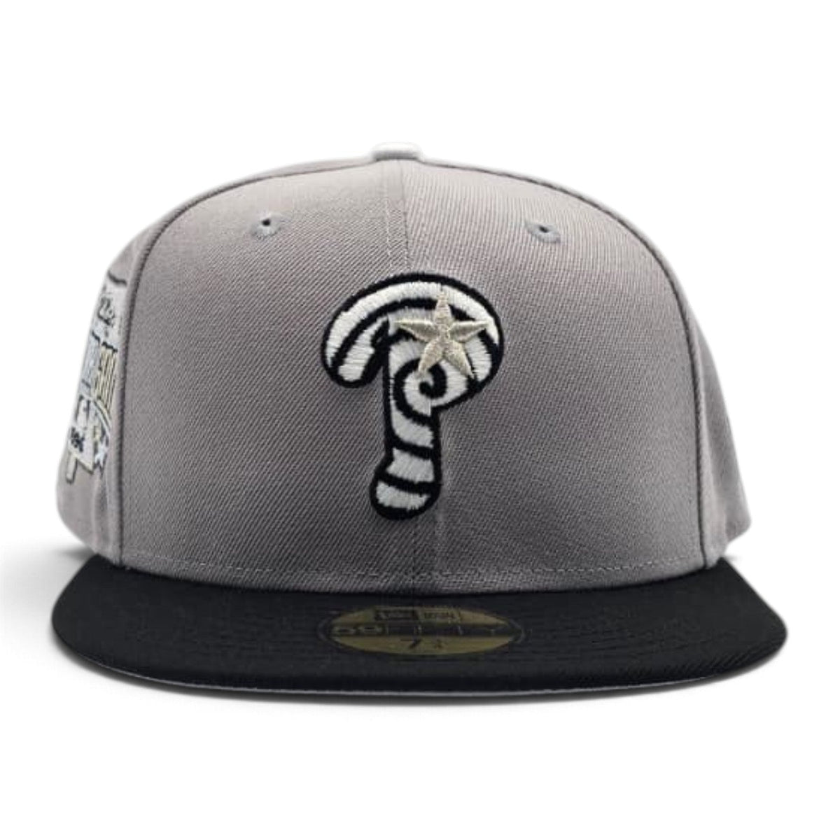 Light Gray Swirl Philadelphia Phillies Black visor Gray Bottom 1996 All Star Game Side Patch New Era 59Fifty Fitted