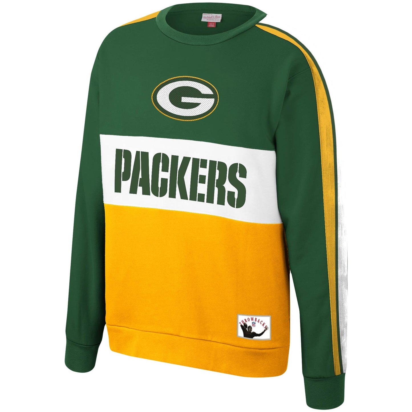 Green Bay Packers Mitchell & Ness Scorer Fleece Crew Sweatshirt