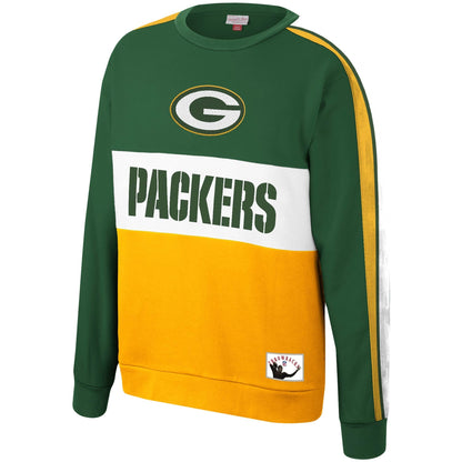 Green Bay Packers Mitchell & Ness Scorer Fleece Crew Sweatshirt