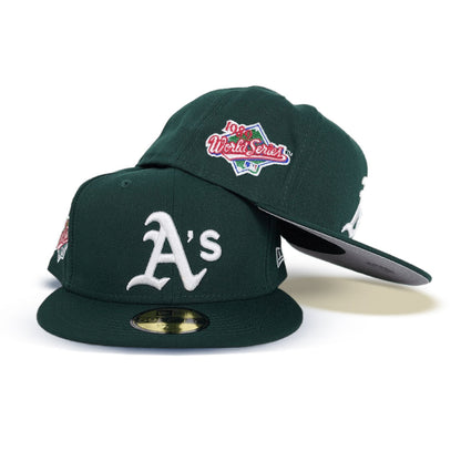 Green Oakland Athletics Gray Bottom 1989 World Series Side Patch New Era 59Fifty Fitted