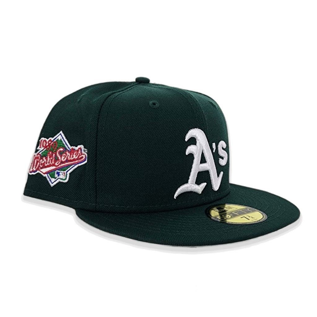 Green Oakland Athletics Gray Bottom 1989 World Series Side Patch New Era 59Fifty Fitted