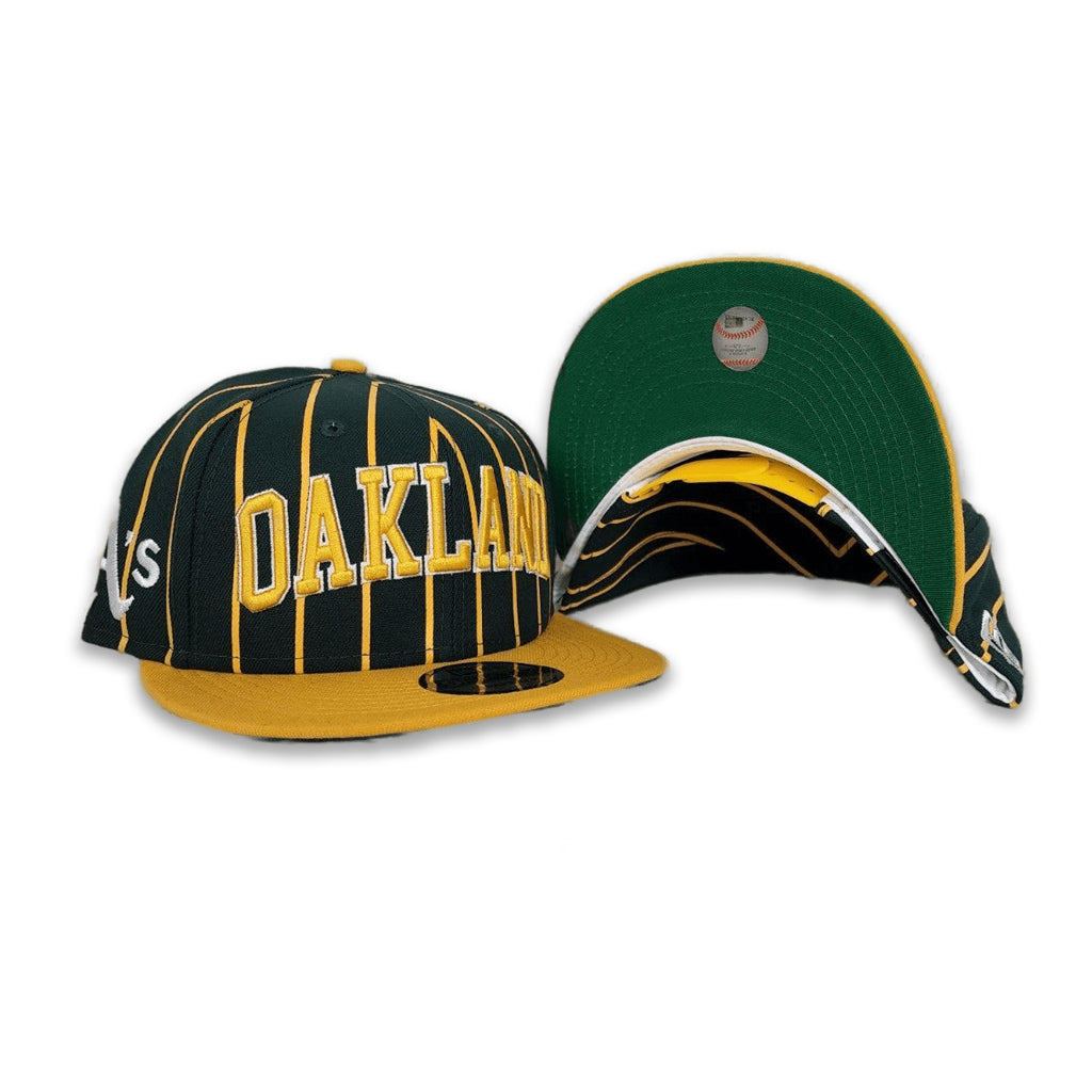 Green Oakland Athletics Pinstripe Green Bottom New Era 9Fifty Snapback