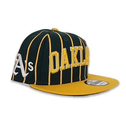Green Oakland Athletics Pinstripe Green Bottom New Era 9Fifty Snapback