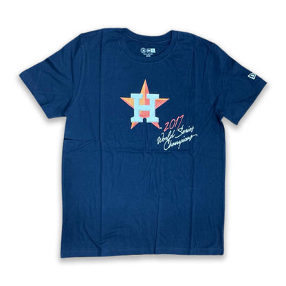 NAVY BLUE HOUSTON ASTORS 2017 WORLD SERIES CHAMPIONS NEW ERA SHORT SLEEVE T-SHIRT