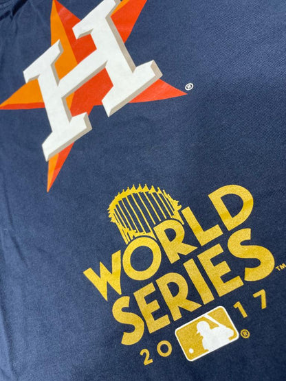 NAVY BLUE HOUSTON ASTORS 2017 WORLD SERIES CHAMPIONS NEW ERA SHORT SLEEVE T-SHIRT