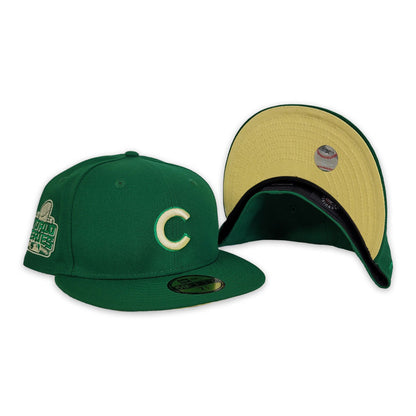 Kelly Green Chicago Cubs Soft Yellow Bottom 2016 World Series Side Patch New Era Fitted