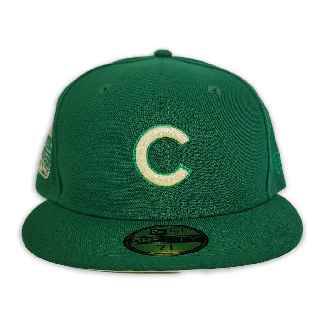 Kelly Green Chicago Cubs Soft Yellow Bottom 2016 World Series Side Patch New Era Fitted