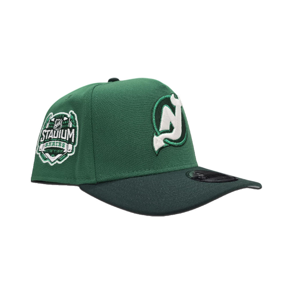 Kelly Green New Jersey Devils Dark Green Curved Brim Gray Bottom 2014 Stadium Series Side Patch New Era A-Frame 9Fifty Snapback