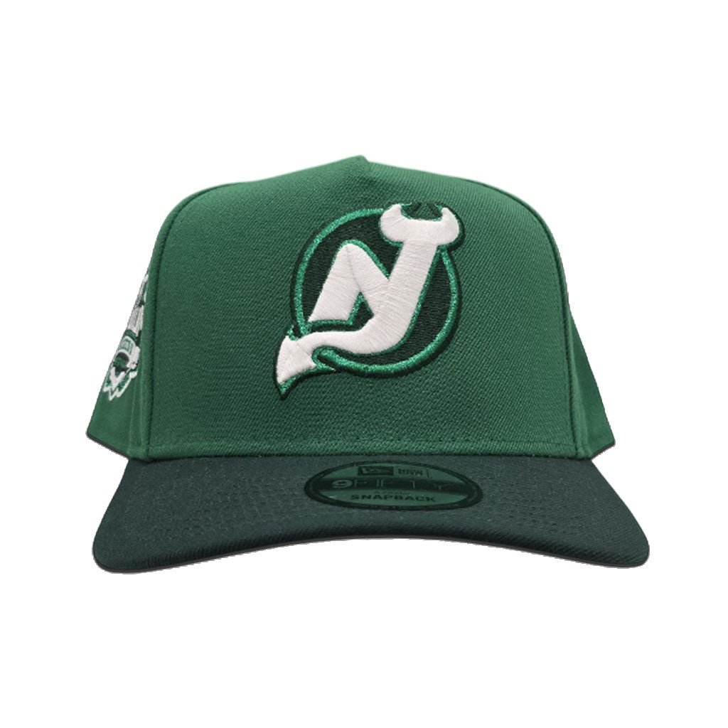 Kelly Green New Jersey Devils Dark Green Curved Brim Gray Bottom 2014 Stadium Series Side Patch New Era A-Frame 9Fifty Snapback