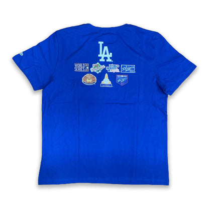ROYAL BLUE LOS ANGELES DODGERS 7X WORLD SERIES CHAMPIONS NEW ERA SHORT SLEEVE T-SHIRT