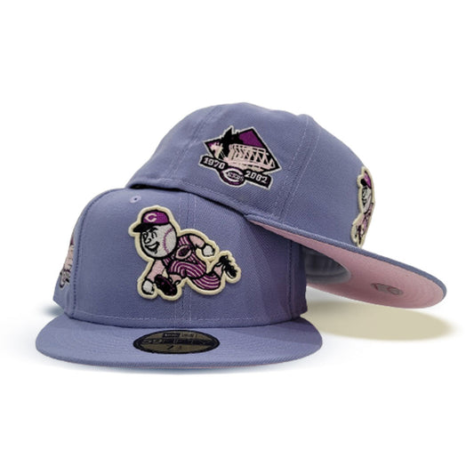 Lavender Cincinnati Reds Pink Bottom 2003 Inaugural Season side Patch New Era 59Fifty Fitted