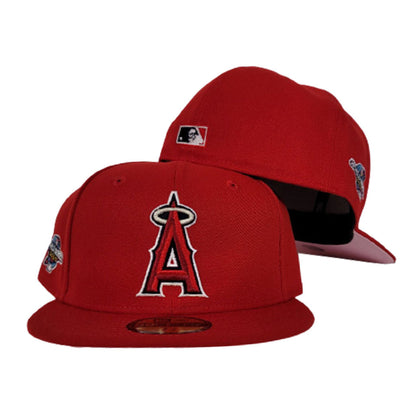 Los Angeles Angels Red Pink Bottom 2002 World Series New Era 59Fifty Fitted