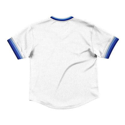 Los Angeles Dodgers LA Mitchell & Ness Mesh V-Neck White Jersey