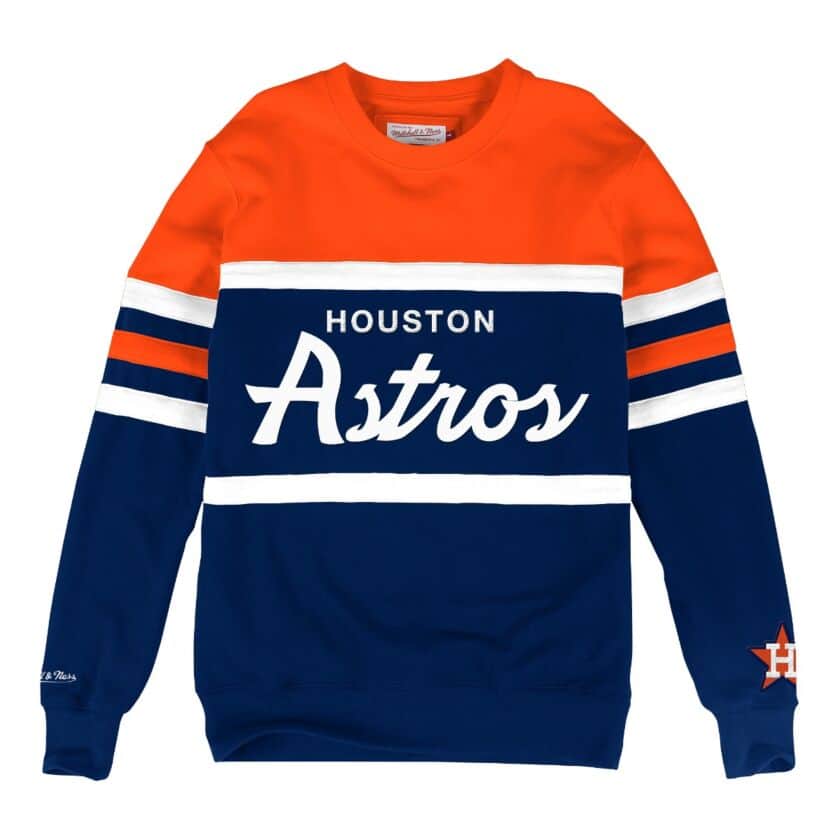 MITCHELL & NESS HOUSTON ASTROS HEAD COACH CREW SWEATSHIRT