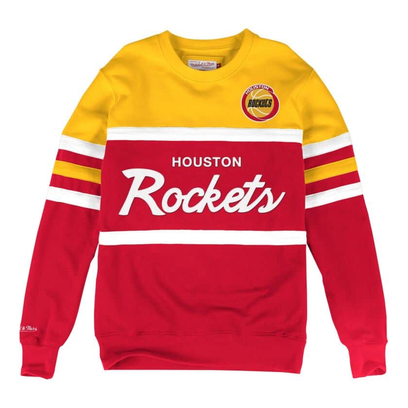 MITCHELL & NESS HOUSTON ROCKETS HEAD COACH CREW SWEATSHIRT