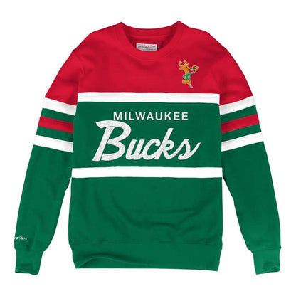 MITCHELL & NESS MILWAUKEE BUCKS HEAD COACH CREW SWEATSHIRT