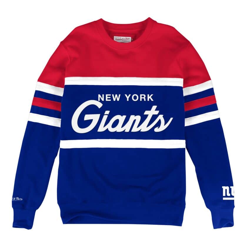 MITCHELL & NESS NEW YORK GIANTS HEAD COACH CREW SWEATSHIRT