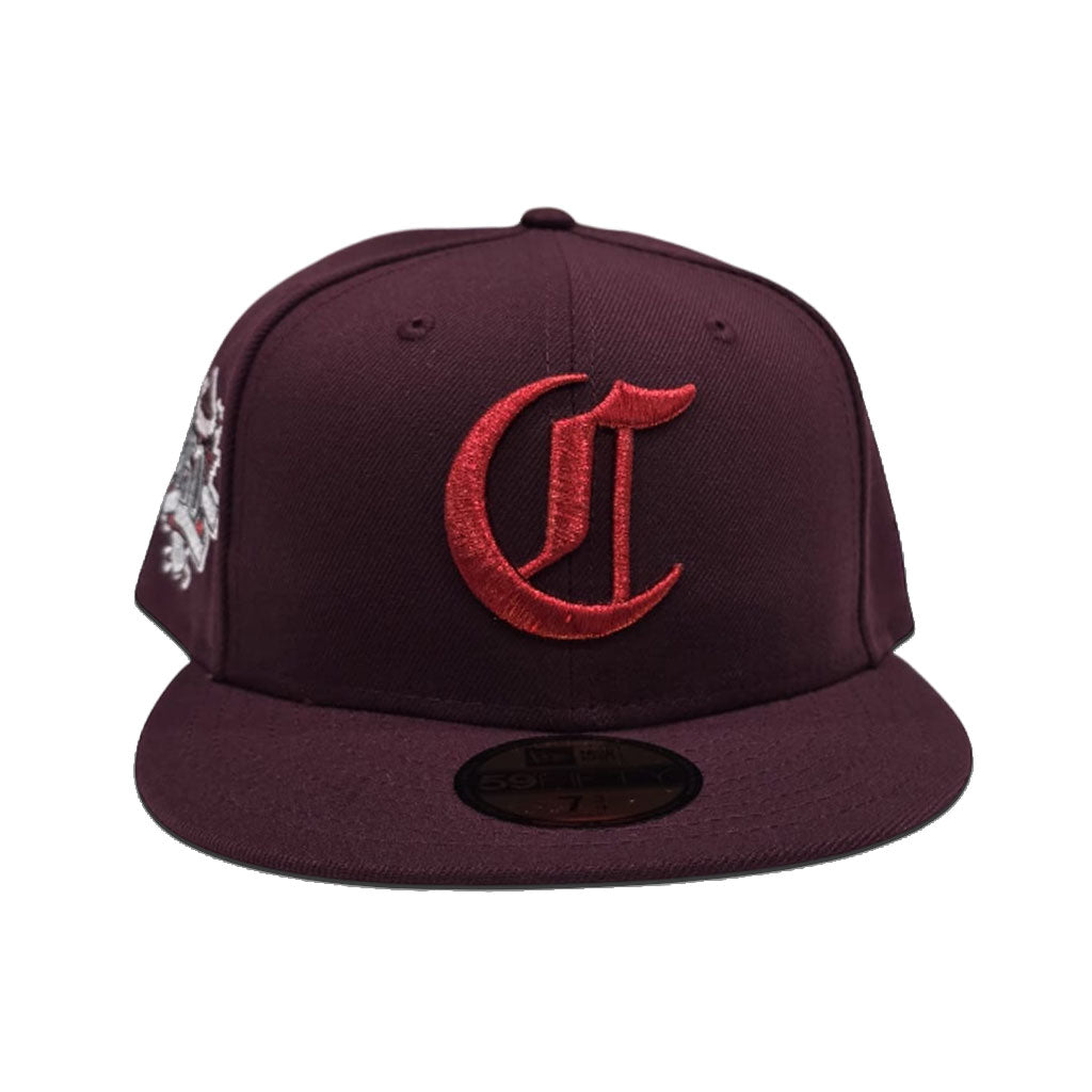 Maroon Cincinnati Reds Gray Bottom 150th Anniversary Side Patch New Era 59Fifty Fitted