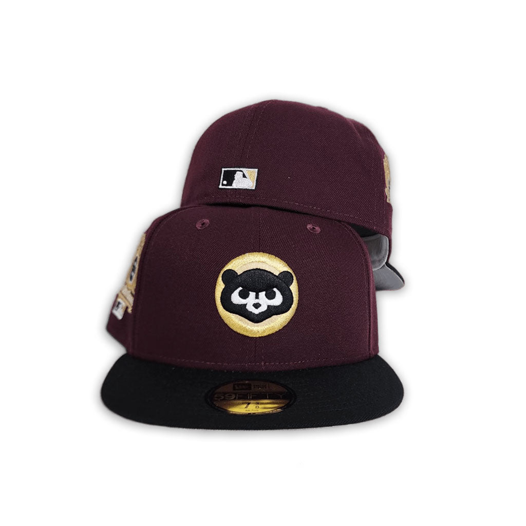 Maroon Chicago Cubs Black Visor Gray Bottom 1990 All Star Game Side Patch New Era 59Fifty Fitted