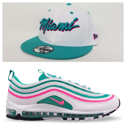 Matching New Era 9Fifty Miami Heat snapback for Nike Air Max 97 South Beach