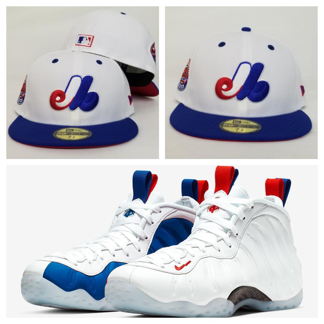 Matching New Era Montreal Expos Fitted hats for Nike Foamposite USA