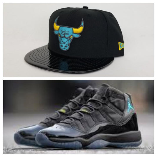 Matching New Era NBA Chicago Bulls Snapback Hat For Air Jordan 11 Gamma Blue