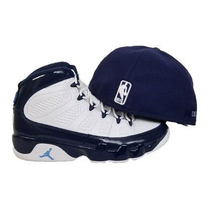 Matching New Era New York Knicks Fitted Hat for Jordan 9 Retro White / Navy