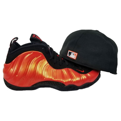 Matching New Era San Francisco Giants Fitted Hat For Nike Foamposite Habanero Red