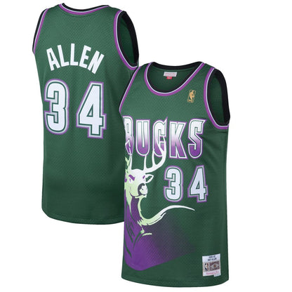 Milwaukee Bucks 1996-97 Ray Allen Mitchell & Ness Green Swingman Jersey