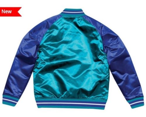 Mitchell & Ness Charlotte Teal Hornets Satin Varsity Jacket