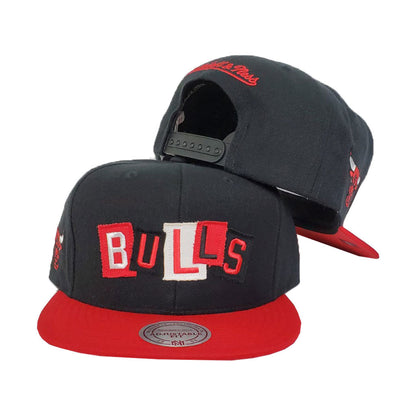 Mitchell & Ness Chicago Bulls Patch Work Black Snapback Hat