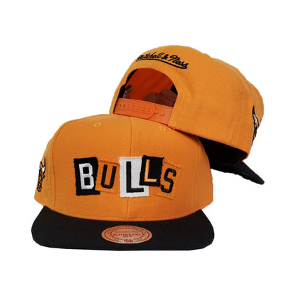 Mitchell & Ness Chicago Bulls Patch Work Orange Snapback Hat