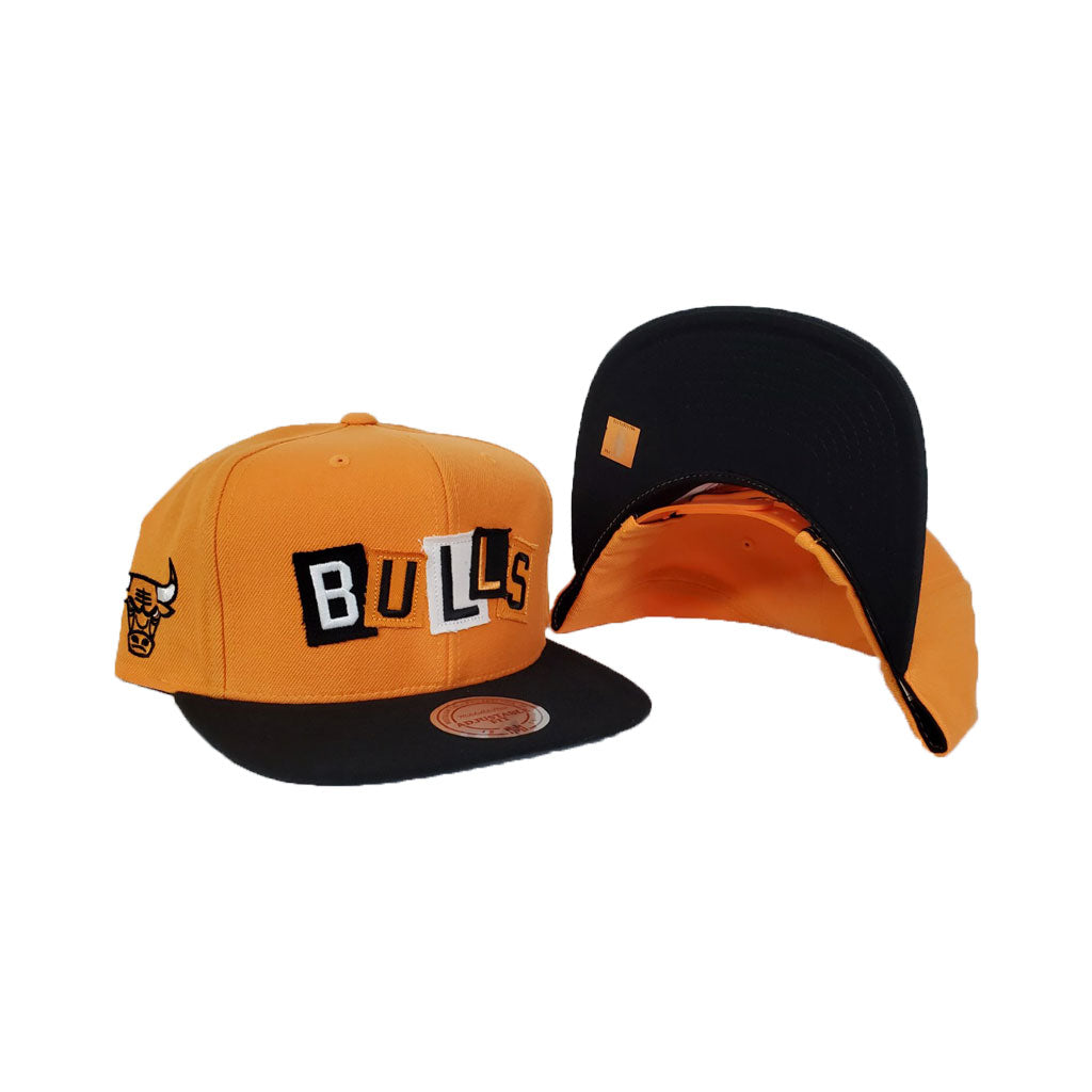 Mitchell & Ness Chicago Bulls Patch Work Orange Snapback Hat