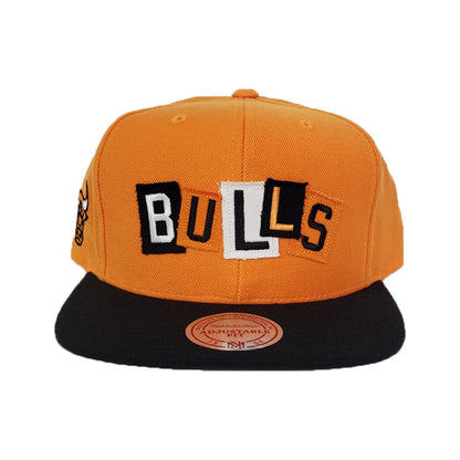 Mitchell & Ness Chicago Bulls Patch Work Orange Snapback Hat