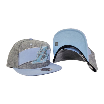 Mitchell & Ness Grey - Light Blue Los Angeles Lakers Snapback Hat