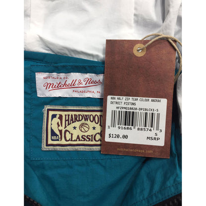 Mitchell & Ness Half Zip Anorak NBA Black Detroit Pistons Windbeaker Jacket