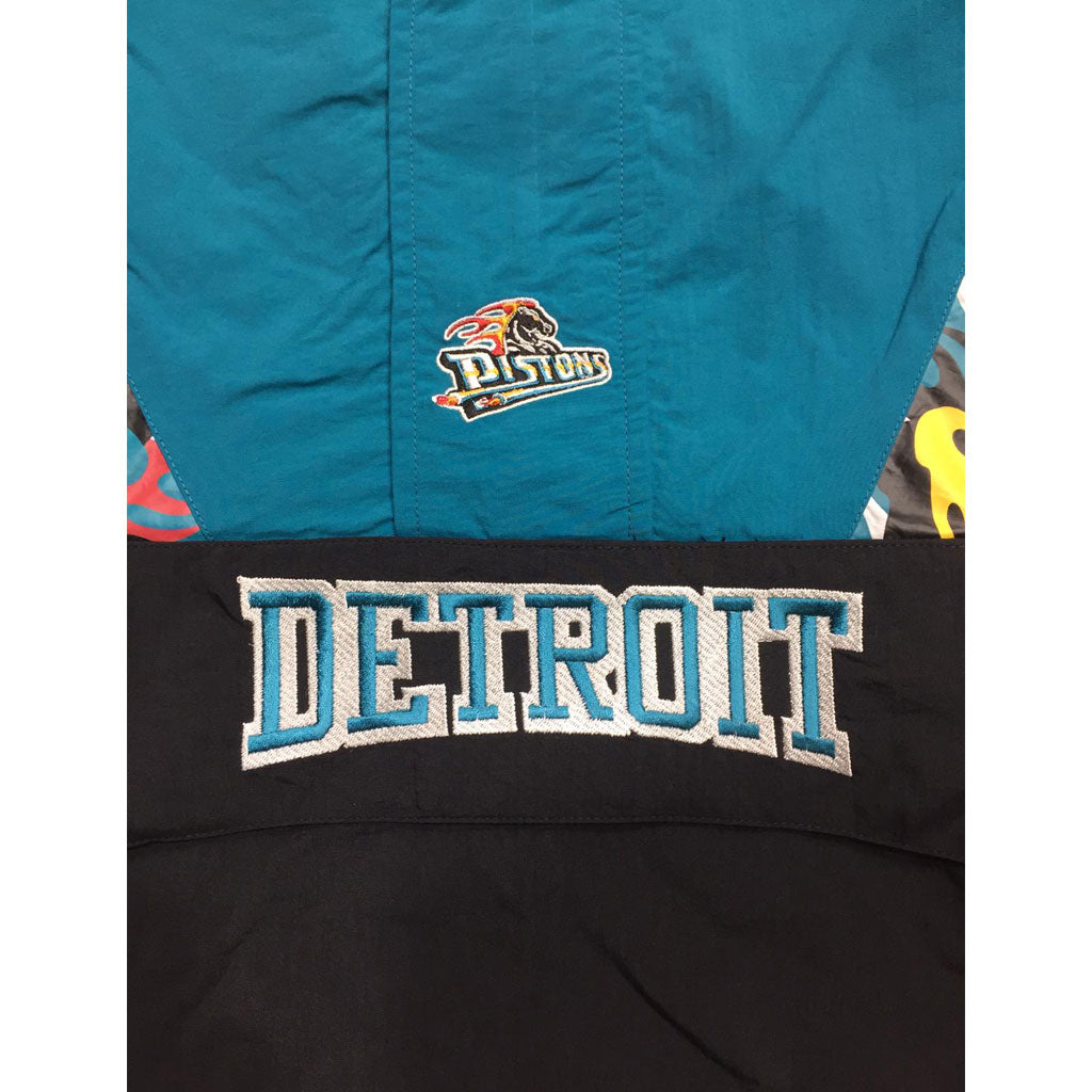 Mitchell & Ness Half Zip Anorak NBA Black Detroit Pistons Windbeaker Jacket
